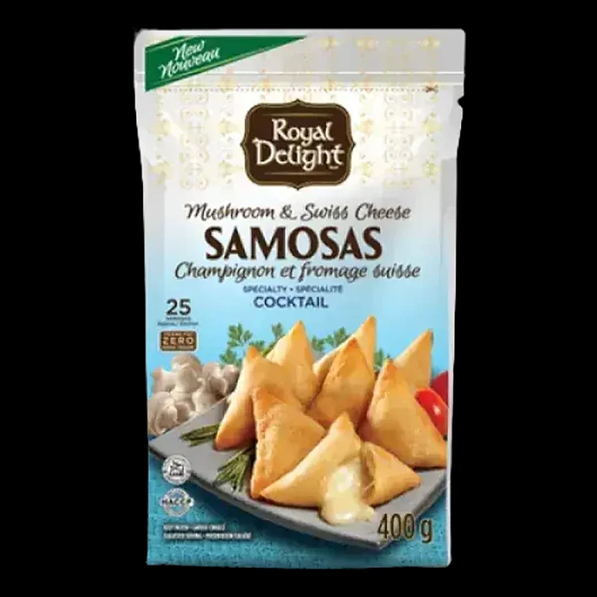 Mushroom and Swiss Cheese Samosas